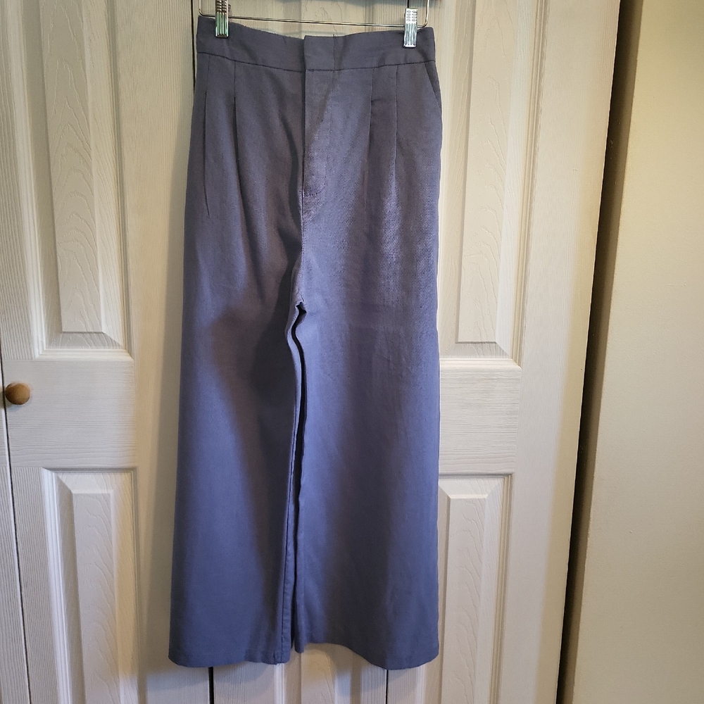 Wide-leg High-Waist Linen Pants